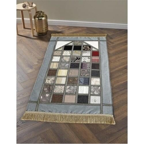 V World Patchwork Prayer Rug Blue 80x120 cm