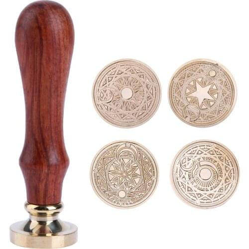 Wax Seal Stamps Beech Handle Classic DIY Retro Wood Stamp Metal Card Making Wax Seal Stamp Handcrafts Wedding Invitations Tools