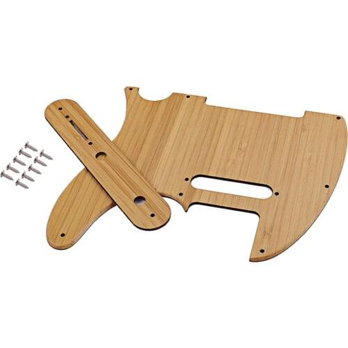 10-Hole 1ply Bamboo Guitar Pickguard Scratch Plate Back Plate Set for TL Style Electric Guitar Instrument Parts DIY