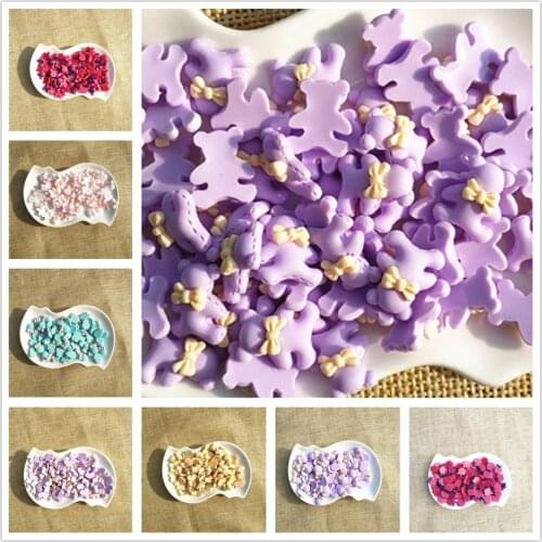 20 Pcs/lot Multicolor DIY Resin Kids Jewelry Making Accessories Materials Crafts Cabochon Bear Heart Apple Rabbit Snail Bowknot