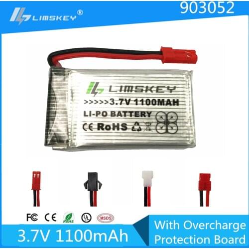 3.7V 1100mAh RC Helicopter Parts 1S Li-Poly Battery For X5SW X5C MJX T04 T05 T25 M03 Lipo Battery For RC Toys 903048