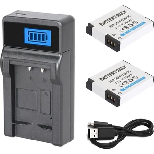 Battery (2-Pack) and Charger for Panasonic DMW-BCM13, DMW-BCM13E, DMW-BCM13PP Rechargeable Lithium-ion