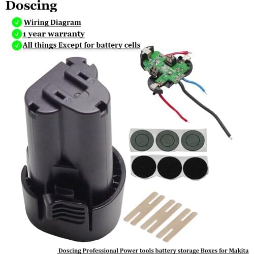 Doscing BL1013 Battery Plastic Case PCB board Circuit Board For MAKITA 194550-6 194551-4 BL1013 BL1014 Li-ion Battery Wholesale