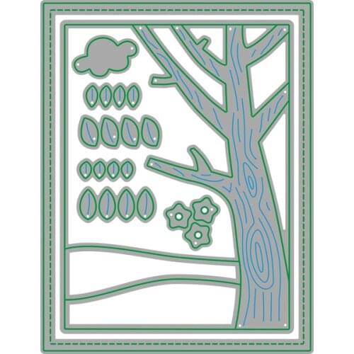AliliArts Metal Cutting Dies Autumn Scene frame diy Scrapbooking Photo Album Decorative Embossing PaperCard Crafts Die