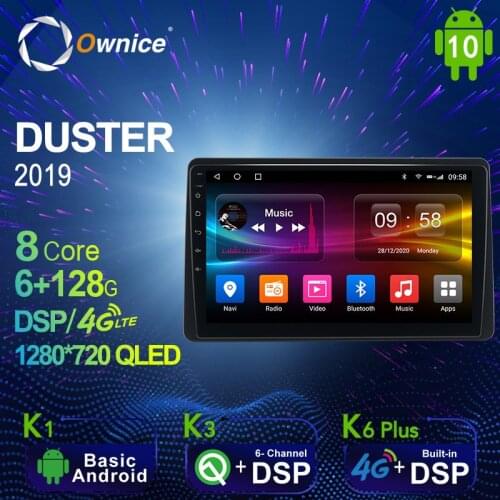 Ownice 1280*720 Android 10.0 K3 K6 Plus Car Multimedia Auto Radio for RENAULT DUSTER 2019 4G LTE Audio GPS Player 8 Core
