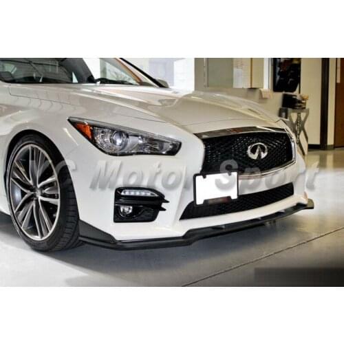 Car Accessories Carbon Fiber ST Style Front Lip Fit For 2014-2015 Q50 Sedan Front Bumper Lip (Fit Q50S Normal Bumper)