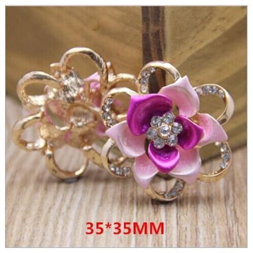 Free Shipping Hot Sale 20pcs/lot Flatback Rhinestone Button For Hair Bow Center Wedding Invitation Button MATAIH017