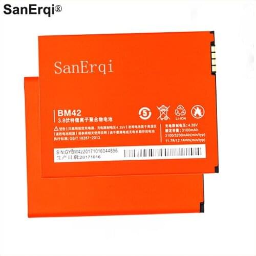 BM42 BM 42 For Xiaomi Redmi Note 4G Prime Hongmi Note 3100mAh Li-ion Replacement Batteries BM42
