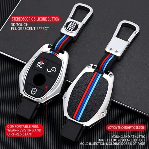 Zinc Alloy Car Remote Key Case Cover Holder Shell Fob For Mercedes Benz A B R G Class GLK GLA GLC GLR W204 W210 W176 W202 W463