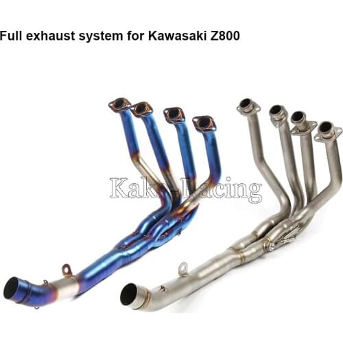 For Kawasaki Z800 2013 2014 2015 2016 Motorcycle Exhaust Muffler Modified Stainess Steel Full System Front link mid Pipe Tube