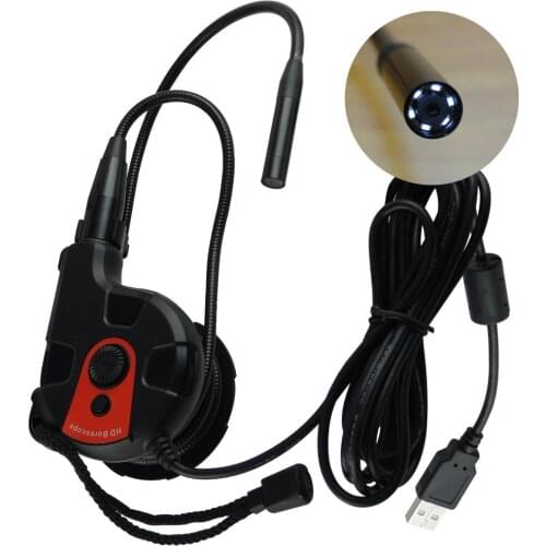 Endoscope 8.5mm Camera HD Head Video Inspection Borescope 6 LED Light Tape Style Endoscope SnakeScope