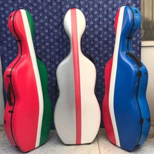 Good quality 4/4 cello case carbon fiber cello hard case 3.5kg black carbon colorful