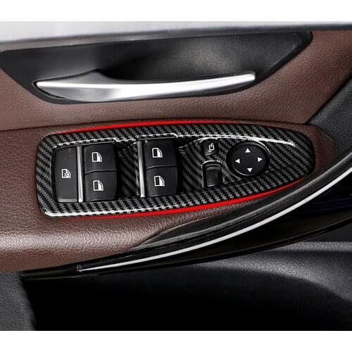 Carbon Fiber Window Lifter Button For BMW F30 F32 LHD RHD Drive Windows Lifter Control Switch Window Closer Lifting Device Cover