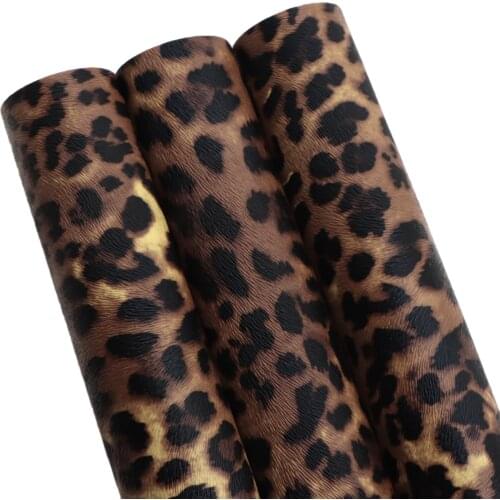 Leopard Pattern Faux Leather Sheets Glitter Furry Holographic Synthetic Leather Fabric 20x33cm for DIY Earrings Hair Bows Crafts