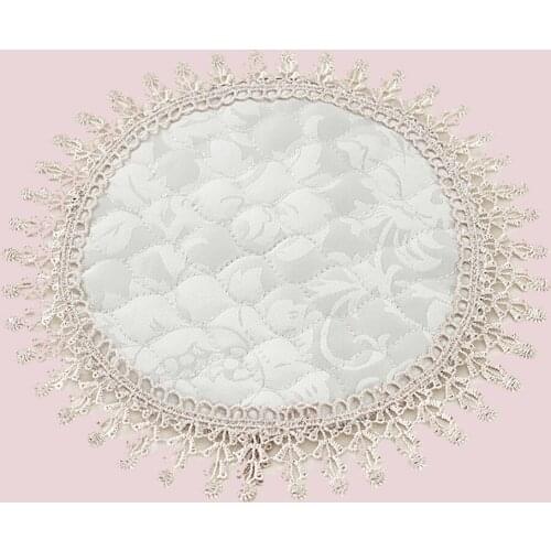 Lychee Handmade Round Placemat Lace Kitchen Christmas Table Place Mat Cloth Lace Tea Coffee Doily Dish Pad