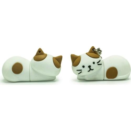 Fashion USB Flash Drive 64GB 128GB USB 2.0 Pen Drive 32GB Cartoon little cute cat Gifts 4GB 8GB 16GB Mini Santa Claus Pendrive