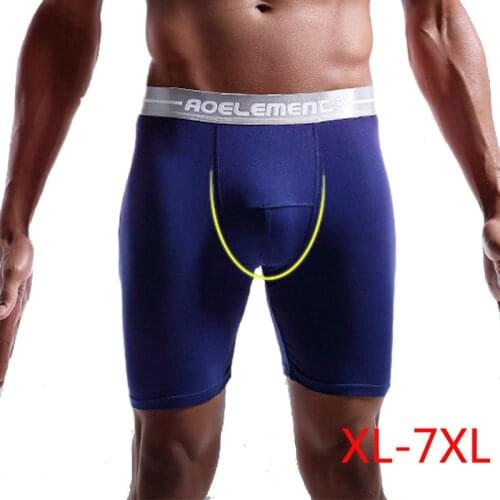 Men Boxer Underwear Man Panties Long-Leg Men Underpants Sexy Tight Lengthened Sports Shorts Modal Male Boxershorts Plus Size 7XL