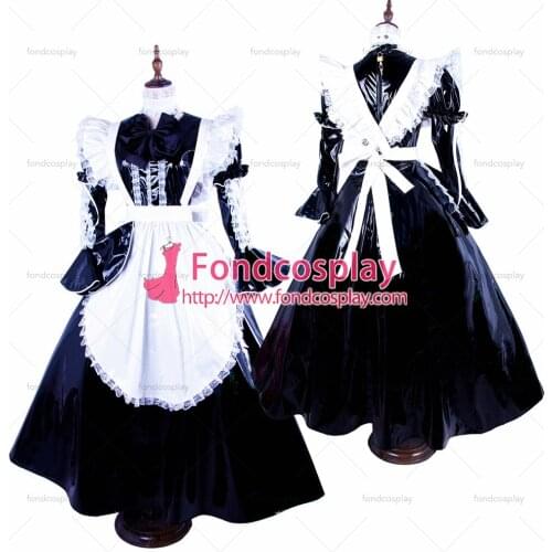 Lockable Sissy maid PVC dress Uniform costume Tailor-made[G1593]