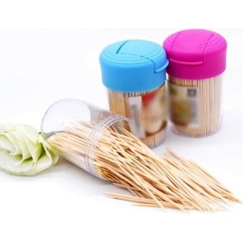 Disposable Natural Bamboo Toothpick Flip Portable Bottle Home Restaurant Super Thin Double Head Hotel Toothpick Sale