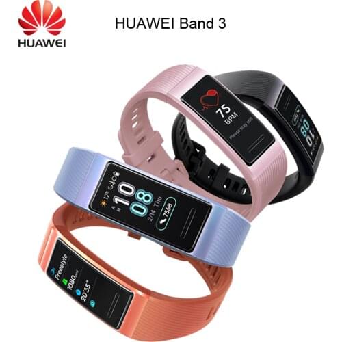 Original Huawei Band 3 Sport Smartband Metal Frame Amoled Full Color Display Touchscreen Swim Stroke Heart Rate Sensor Sleep