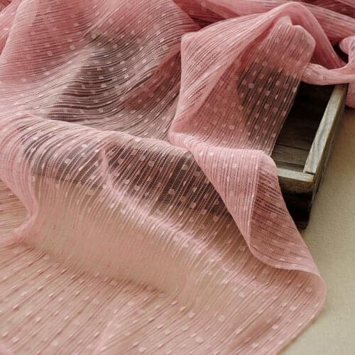 5Metres Skin Pink Wine Red Evening Gowns Pleated Mesh Lace Fabric Crumpled Dots Tulle Net Fabric For Wedding Organ Skirt Dress