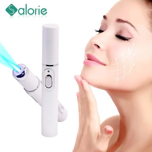 Portable blue / Red Light Scar Acne Remover Therapy Wrinkle Soft Device Durable Powerful Pen Spider Vein Eye Skin Care Tools