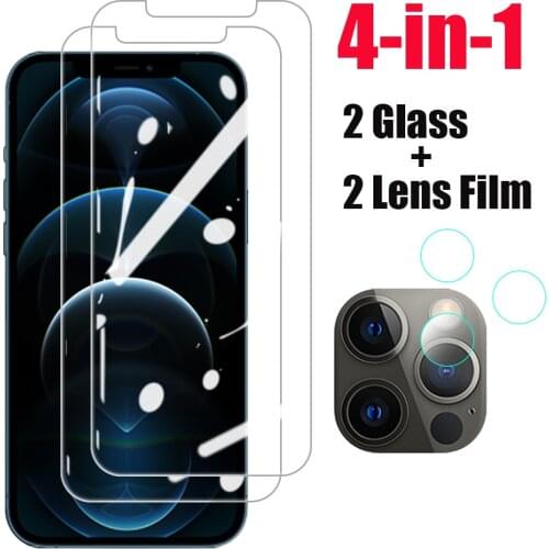 Glass For iPhone 12 11 Pro Max Tempered Glass For iPhone X XS Phone Screen Protector HD Clear Lens Film For iPhone 7 8 6 6s Plus