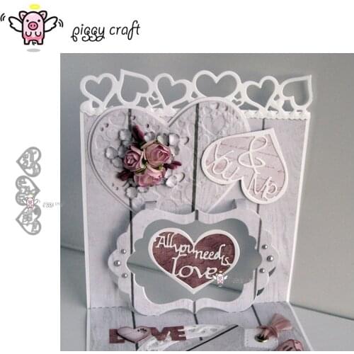 Piggy Craft metal cutting dies cut die mold 3Pcs Letter heart frame Scrapbook paper craft knife mould blade punch stencils dies