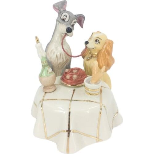 Creative Cartoon Miss Disney and the Tramp Classic Ceramic Craft Ornaments Christmas Gifts for Couples AG2278