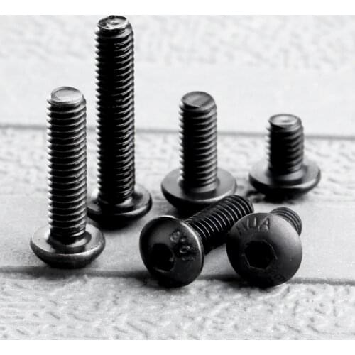 50Pcs Iron Round Head Hex Socket Cap Screws Bolt Tornillos Para Madera Furniture Fasteners Metric M4*6mm/8mm/10mm/12mm/16mm/20mm