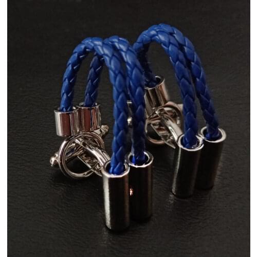 High quality blue Cufflinks new fashion jewelry cowhide rope Cufflinks mens business shirt suit badge pin gift