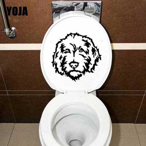 YOJA 22.1X21.7CM Labradoodle Dog Wall Sticker Toilet Decal Living Room Home Decor T5-1522