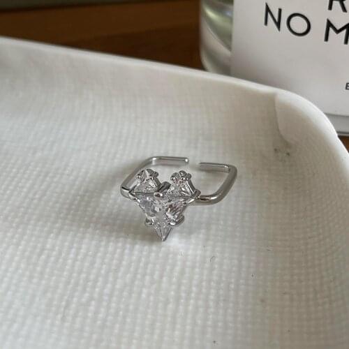 925 Sterling Silver Birthstone Rings Heart Shape Cubic Zirconia Rings Adjustable Rings Birthday Gifts for Girls Mothers Day