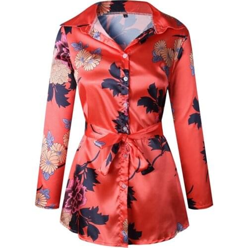 2018 New Arrival Women Fashion Slip Satin Print Floral T Shirt Dress Women Sexy Mini Short Long Sleeve Autumn Winter Lady Dress