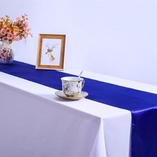 10pcs Solid Color Satin Table Runner Sashes Table Cover For Home Wedding Decoration Banquet Festival Party Hotel Cheap Wholesale