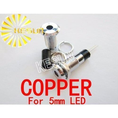 100PCS x 5mm Flat top Copper LED Holder Socket for 5mm Round Top LED Diodes