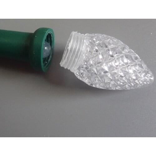 12V addressable C9 pixel string UCS1903 christmas fairy lights rgb led lights decoration,Crystal C9 Cover,all green cable; IP68