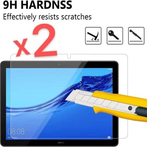 2Pcs Tablet Tempered Glass Screen Protector Cover for Huawei MediaPad T5 10 10.1 Inch HD Eye Protection Film