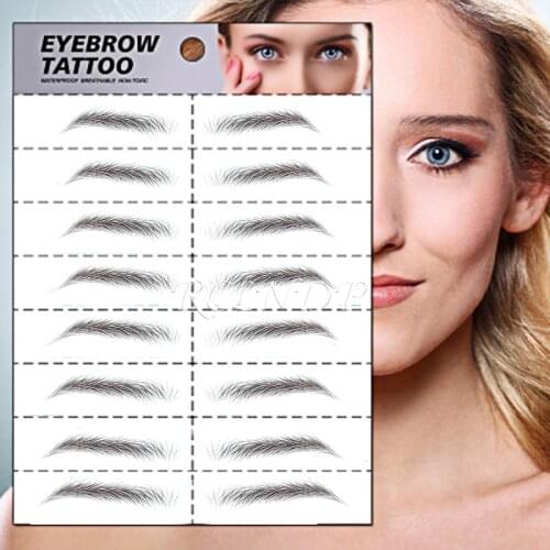 Standard Shape 3D Eyebrow Tattoo Sticker Fake Eyebrows Long Lasting Super Waterproof Makeup Eye Brow Stickers Cosmetics