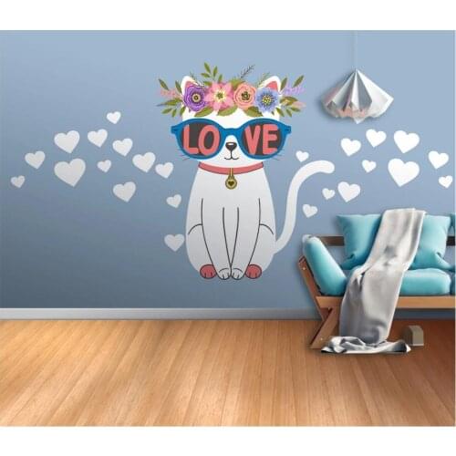 3d wall murals wallpaper for living room Modern loving cat children background home decor photo wallpaper for walls 3 d