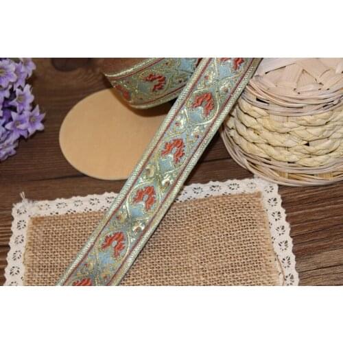5yards/lot wide 3cm Woven Jacquard Ribbon classical totem design curtain and clothing accessory LS-9912