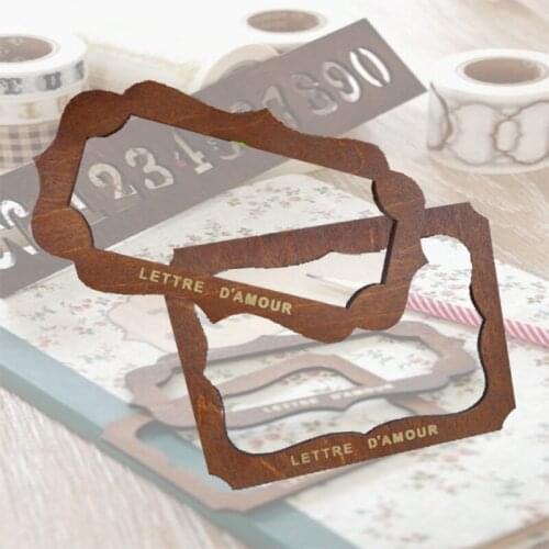 2pcs Wood Card Label Template Craft Gift Wooden Craft Place Card Mould Maker for Craft Working Painting Supplies