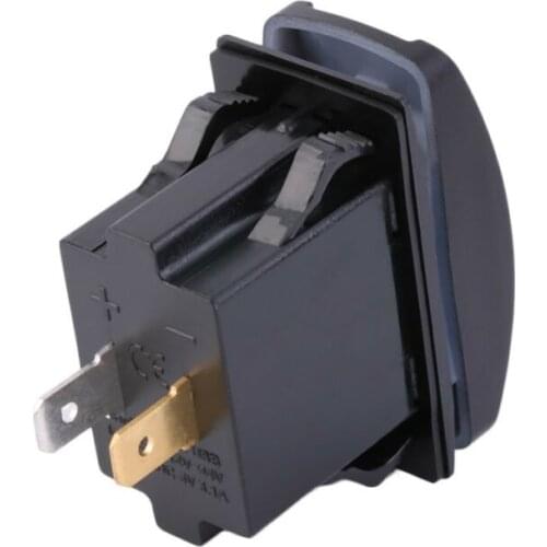 Car Dual USB Socket 12V 3.1 Power Charger Carling ARB Rocker Switch Panel With Blue LED Light