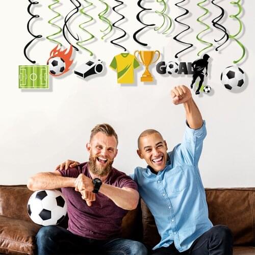 Baby Shower Sports Football Party Dcorations Ceiling Foil Spirals Football PVC Hanging Swirls Kids Happy Birthday Party Favors