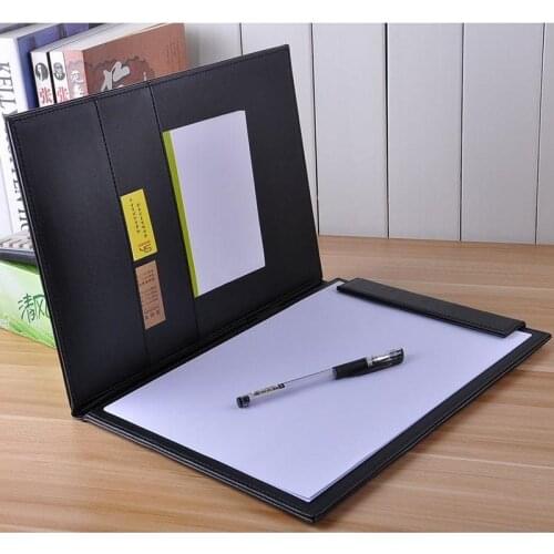 Free shipping wholesale PU leather A4 Clipboard Writing Pad School Office Supply Gift Stationery folders Folder for Papers 1097