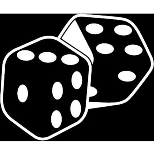 Black/Sliver Dice Landing On Four And Three Car Sticker Small/Big Size Removable Waterproof Window Body Decal CL828