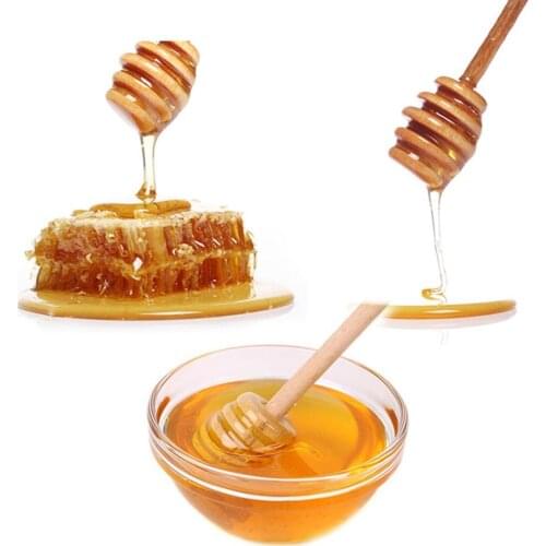 Wooden Honey Stick Honey Spoon Supplies with Long Handle For Coffee Milk Tea Honey Jar Honey Stir Stick for Kitchen Accessories