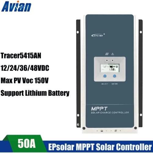Epever MPPT 50A Solar Charge Controller Tracer5415AN 12V 24V 36V 48V auto for Max 150V PV Input Real time Recording