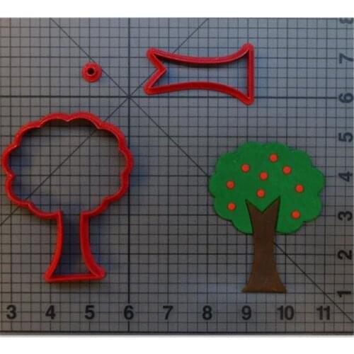 Apple Tree Cookie Cutter Kitchen Baking Supplies DIY Cake Icing Decoration Tool Set 3D Printed Custom Seal