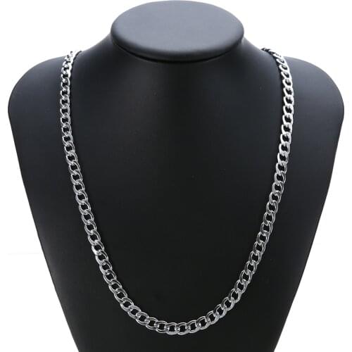 Men Women Cuban Necklace Punk Long Chain Hip Hop Filled Link Chain Necklace For Male Party Nightclub Jewelry